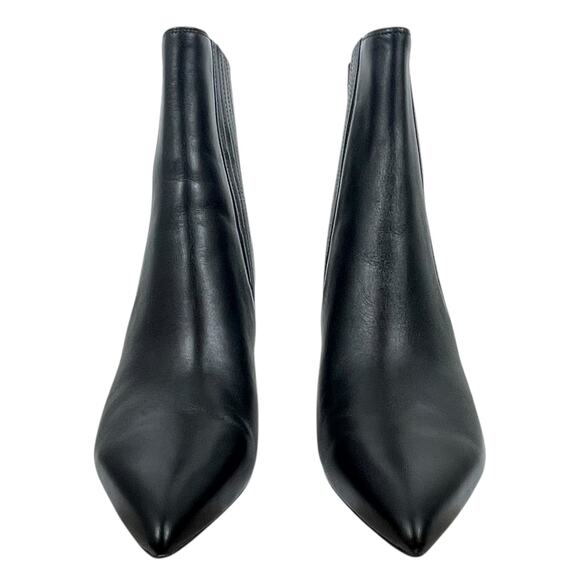 Veronica Beard Lisa Leather Mid Heel Ankle Bootie Boots Black Size 9.5M - Picture 5 of 13